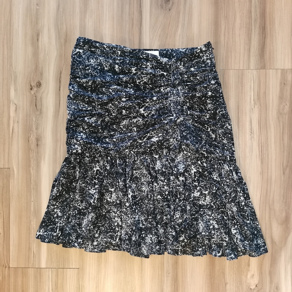 Cinq a Sept Ruched Silk Skirt